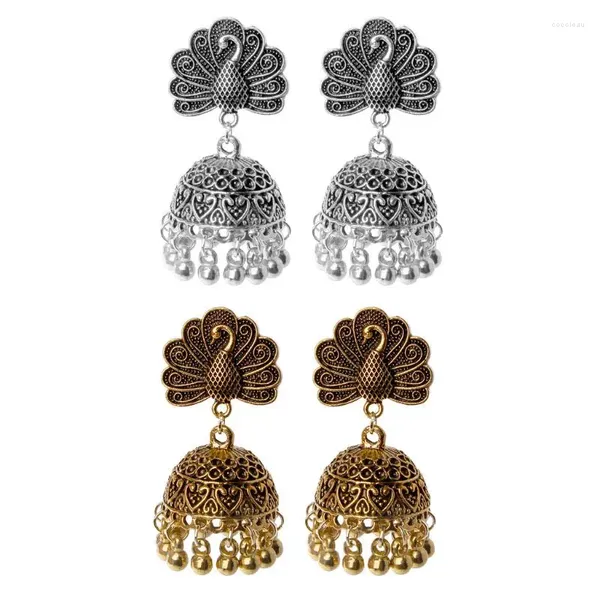 Boucles d'oreilles goujons gitan de gland tribal drop jhumka