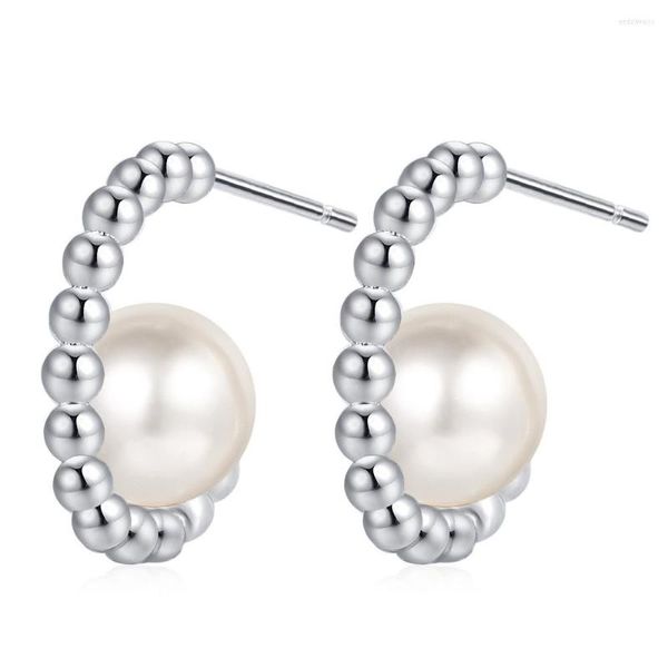 Boucles d'oreilles demi-cercle torsadé C forme coréenne fausse perle crochet goutte pour les femmes mariée mariage bijoux accessoires Pendientes Mujer