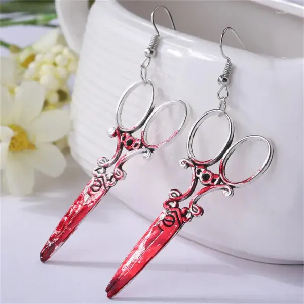 Boucles d'oreilles Halloween en métal, cercle d'oreille avec crâne de sang, bijoux de vacances amusants, ornements, cadeaux de fête