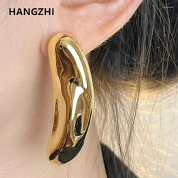 Orecchini a bottone HangZhi Asimmetria Metallo Grande Goccia d'acqua esagerata Lunga Y2K Gioielli alla moda per il design delle donne alla moda