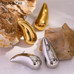 Stud -oorbellen Hangzhi onregelmatige waterdruppel roestvrijstalen oorbel goud Sliver kleur 2024 trend charme glanzende waterdichte waterdichte sieraden voor vrouwen