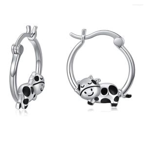 Pendientes de tuerca Harong chapados en plata lindo Animal vacas adolescentes chica cobre moda Mini pendiente mujer fiesta estética Clip joyería