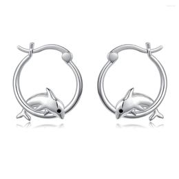 Stud -oorbellen Harong Silver Compated Dolphin Earring Girl Cute Pretty Ocean Animal Small Women Aesthetics Fashion Ear Clip Sieraden