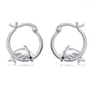 Stud -oorbellen Harong Silver Compated Dolphin Earring Girl Cute Pretty Ocean Animal Small Women Aesthetics Fashion Ear Clip Sieraden