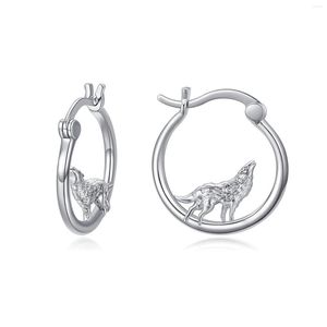 Pendientes de tuerca Harong Wolf Hoop Fshion exquisito pendiente de Animal asimétrico de Color plateado meticuloso para niña mujer joyería de fiesta