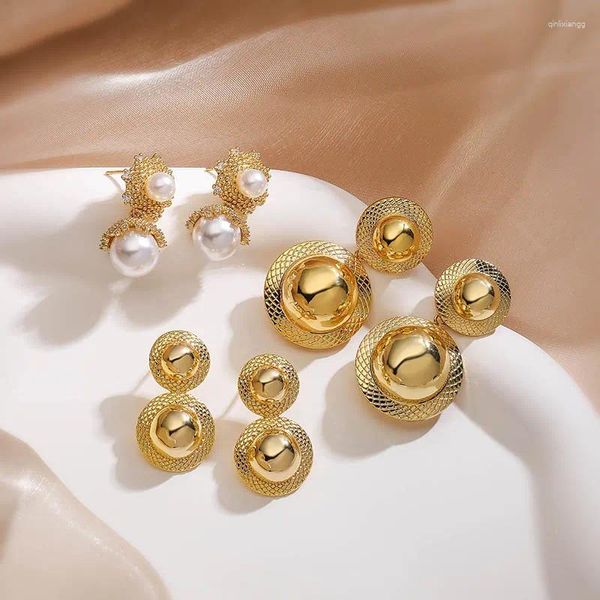 Boucles d'oreilles HECHENG Design de luxe boules Double face mode américaine européenne femmes bijoux goutte