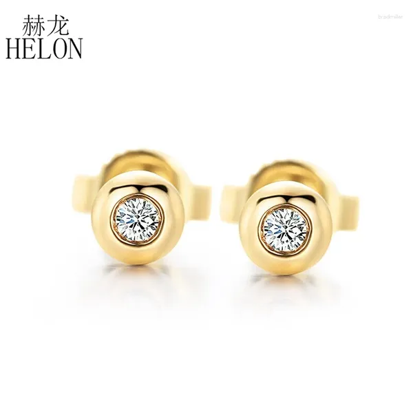 Boucles d'oreilles HELON SI / H 0,05CT Diamants naturels complets Solide 14K Jaune / Rose / Or blanc pour les femmes Unique bijoux à la mode
