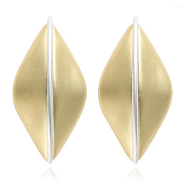 Pendientes de botón HF JEL Semillas de melón de color dorado para mujer Joyería de oreja de moda Sin níquel Navidad creativa