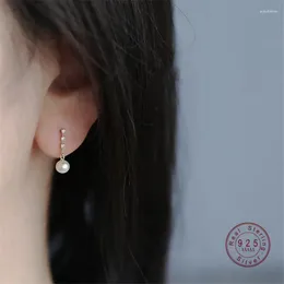 Stud Oorbellen HI MAN 925 Sterling Zilver Japanse Glanzende Microset Zirkoon Parel Vrouwen Mooie Verjaardagsfeestje Sieraden