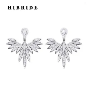 Boucles d'oreilles Hibride Design blanc couleur or coulier zircon cubique pour femmes accessoires d'oiseaux Boucle d'Oreille bijoux E-01