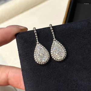 Boucles d'oreilles en argent Sterling 925 de haute qualité, gouttes d'eau élégantes, clous d'oreilles exquis pour femmes, bijoux fins de luxe