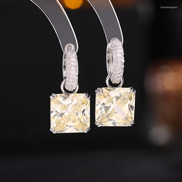 Boucles d'oreilles à clous en Zircon pour femmes, haute qualité, carré exquis, boucle d'oreille bonbon, bijoux à la mode, LE147