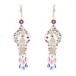 Boucles d'oreilles de goujon de haute qualité vintage exquis Zircon Phoenix Bird Ored Stbds for Women Fashion Jewelry (DJ2248)