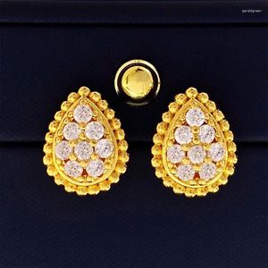 Boucles d'oreilles de goujon de haute qualité incrustation de gouttes d'oreille en zircon pour femmes bijoux de mode