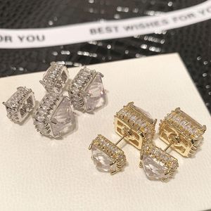 Stud -oorbellen van hoge kwaliteit zirkoon bruids kubieke zirconia bruiloft oorbel voor bruiden accessoires vrouwen meisje feest avondjurk sieraden