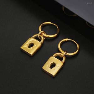 Oorknopjes Hip Hop Hangslot Hanger Oorbel Gat Hol Goud Kleur Groothandel Roestvrij Staal Mode Dames Sieraden Cadeau