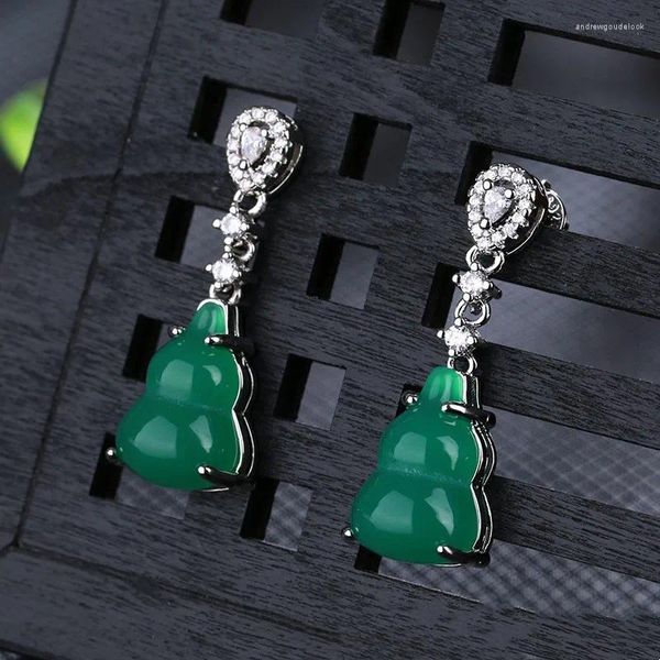 Boucles D'oreilles Gourd Style Hip Hop Mode Femme Vert Vente En Gros