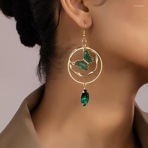 Boucles d'oreilles DesignerStud HIPICORRECT papillon pour femmes pendentif rond en cristal Ins fille gland goutte d'eau boucles d'oreilles