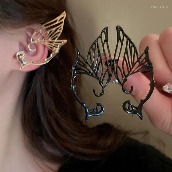 Boucles d'oreilles ajourées papillon elfe pour femmes, bijoux de fête de tempérament personnalisé