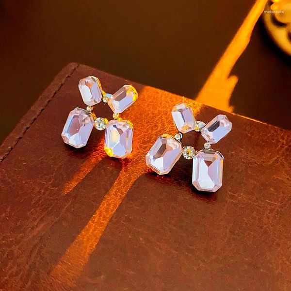 Boucles d'oreilles creux de cristal géométrique pour femmes et de bijoux élégant bijoux de fête en gros