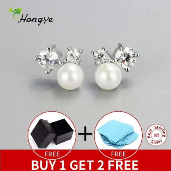 Boucles d'oreilles Hongye Brand Unique Fashion Silver 925 Géométrie Bielch Oreille pour femme Shell Pearl Wedding Party