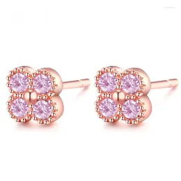 Boucles d'oreilles Stud Hoyon 925 Couleur en argent pour femmes bijoux 2024 SHIPE GEMSONT GEMSONT ROSE GEMSON