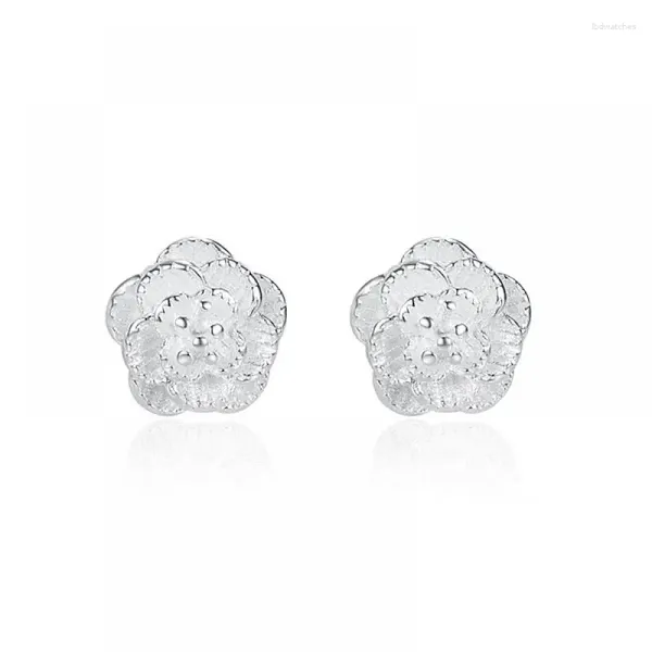 Boucles d'oreilles Hoyon plaqué S925 Silver Luxury Femme Simple Style Art Cherry Blossom Fashion Bijoux 925 Cadeau