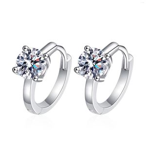 Stud -oorbellen htotoh 0,5 ct moissaniet edelsteen wit goud voor vrouwen solide 925 sterling zilveren solitaire feest fijne sieraden