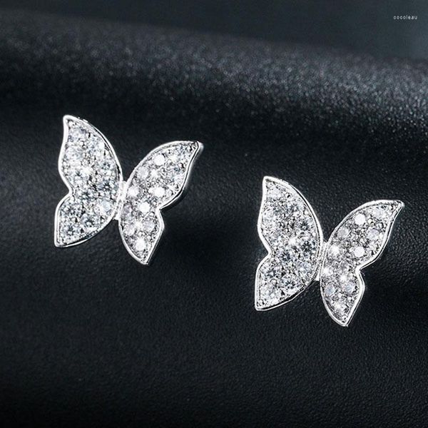 Boucles d'oreilles HUAMI femmes papillon mode vente en gros prix usine chatoyant cuivre Zricon pour cadeaux