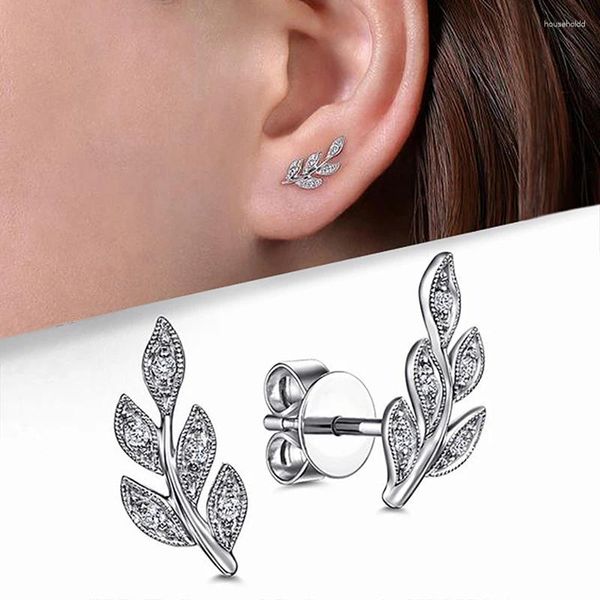 Pendientes Huitan con forma de hoja elegante para mujer, accesorios para las orejas de Color plateado, uso diario, regalo minimalista, joyería llamativa 2024