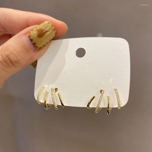 Pendientes de tuerca Huitan, moda coreana para mujer, diseño elegante de garra con piedra CZ brillante, accesorios para las orejas para niñas, joyería versátil