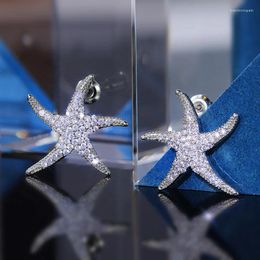 Boucles d'oreilles Stud Huitan Couleur argentée de luxe Starfish Femmes