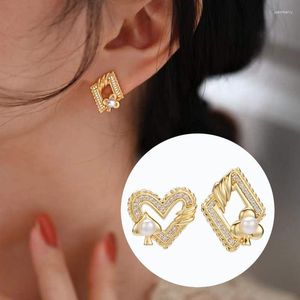 Boucles d'oreilles à tige Icnway naturel 3.5-4mm chignon blanc perle d'eau douce 14kgp accessoires S925 une paire en gros