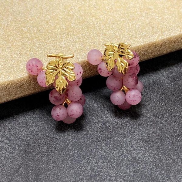 Boucles d'oreilles IN2023, bijoux en résine à la mode, qualité supérieure, luxe, jolis clous d'oreilles, raisin Super mignon