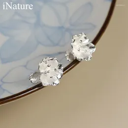 Stud -oorbellen Inatuur 925 Sterling Silver Fresh Begonia Flower For Women Fashion Jewelry Accessories