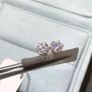 Stud-oorbellen Inboost 18K Rose Gold Pass Diamond Test Uitstekende snit Tota 1-2 CT D kleur Moissanite 925 zilveren sieraden