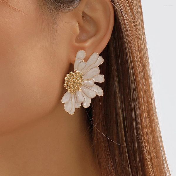 Boucles d'oreilles Ingemark Boho coloré grand pétale de fleur irrégulière pour les femmes mode coréenne 2024 oreille tendance Y2K bijoux accessoires