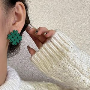 Stud -oorbellen ingesicht. Z 5 kleuren vintage geometrische kruis voor vrouwen statement groen/blauw oor piercing sieraden brincosstud effi22