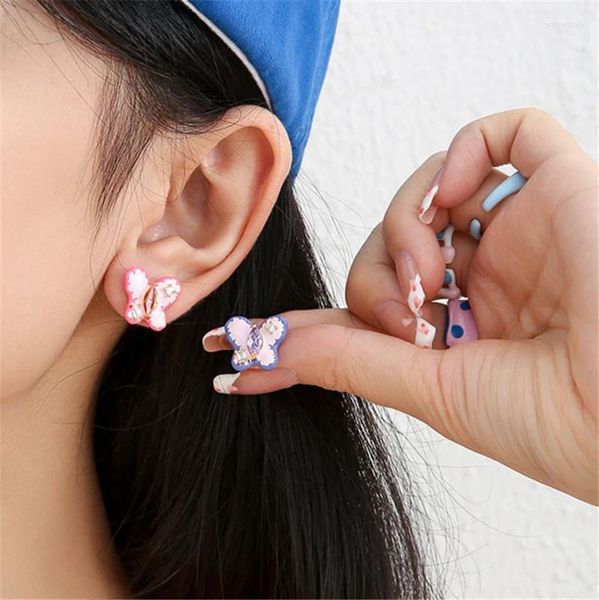 Boucles d'oreilles Style papillon Ins Y2K pour femmes, cristal Zircon émail, bijoux coréens, cadeau Brincos
