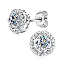 Boucles d'oreilles IOGOU 0.5Carat Moissanite pour femmes hommes plaqué platine bijoux en argent Sterling cadeau produits tendances 2024