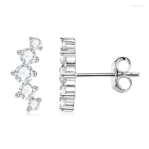 Boucles d'oreilles IOGOU D VVS1 Moissanite Oreille Crawler Pour Femmes Filles Courbe 925 Bijoux En Argent Sterling Accessoires Cadeau