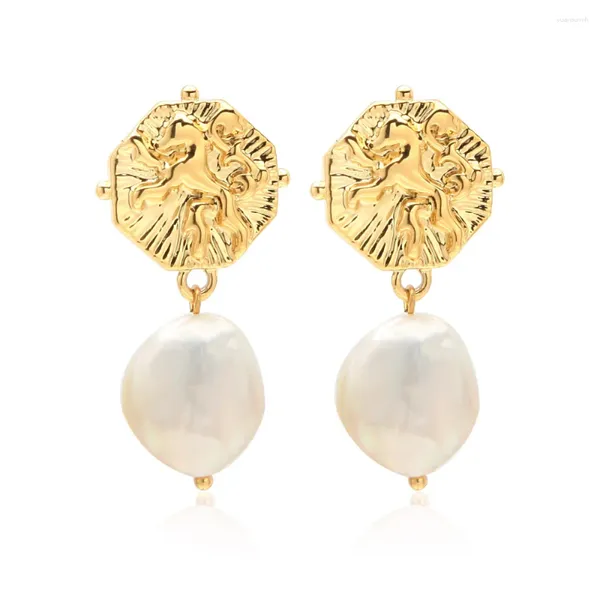 Boucles d'oreilles étalon motif de lion irrégulier Femmes bijoux tendance