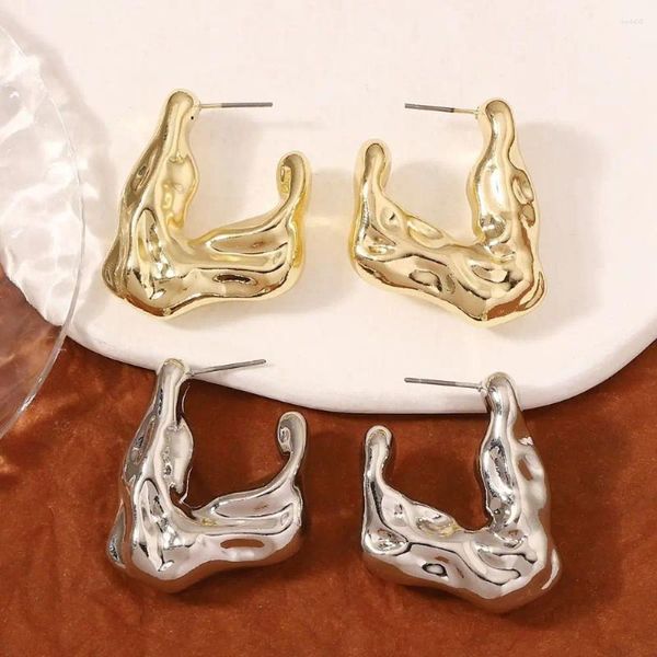 Boucles d'oreilles étalon boucles d'oreille en métal liquide irrégulier pour femmes accessoires de bijoux punk à la mode cadeau festif