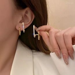 Stud -oorbellen Onregelmatigheid Elegantes Persoonlijkheid Koreaanse goudkleur ol Stijl kubieke zirkonia mode -accessoires sieraden cadeau