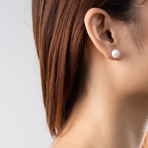 Pendientes de tuerca Jaeeyin 2023 9mm blanco perla natural de agua dulce para mujeres 1 par joyería barroca elegante llegada regalo niñas