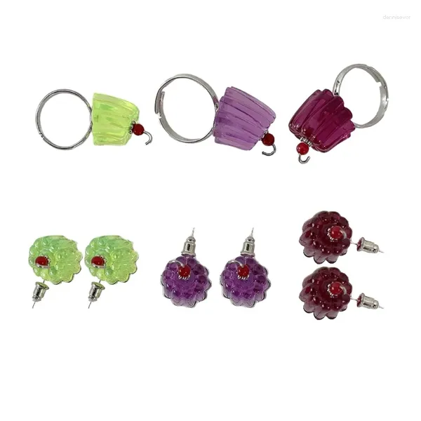 Boucles d'oreilles gelée amusantes, anneaux de cerise de dessin animé, bijoux créatifs personnalisés