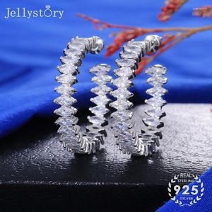 Stud Earrings Jellystory 925 Sterling Silver Women Sieraden Unique Design Big Circle Fashion Earring Verkoopcadeau