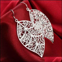 Oorbellen Sieraden 925 Groothandel Sier Plated Earing, Mode-sieraden, Blad Earring voor Dames SMTE128 Drop Levering 2021 TFSCS