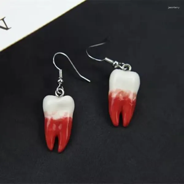 Boucles d'oreilles étalon bijoux chinois en céramique créative de dents créatives dentaire concepteur pour femmes cadeau