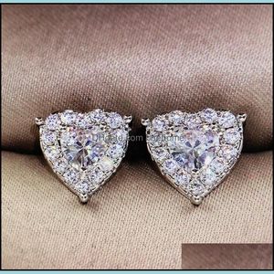 Boucles d'oreilles bijoux mode cristal strass coeur pour femmes oreille saint valentin anniversaire cadeau fête anniversaire livraison directe 2021 Miwzo